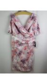 Ispirato Mother of The Bride 3/4 Sleeve Dress, Size 14 UK, Fleur Pink