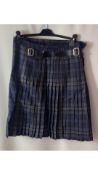Macgregor Macduff Arran Mist Tartan Kilt, Navy, Brown, Size Waist 31-35. Used