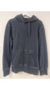 Superdry Men's Contrast Stitch Relaxed Hoodie, Washed Black, Size S