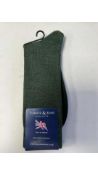Five Pairs Turner & Sons Bakewell Style Sock, Green, Medium, UK 6-8.5