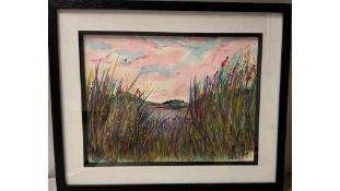 Berr Upton Landscape Picture, 53 X 43cm, Back of Frame Broken