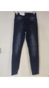 7-for-All-Mankind Jeans with Swarovski Elements, Black, Size 23