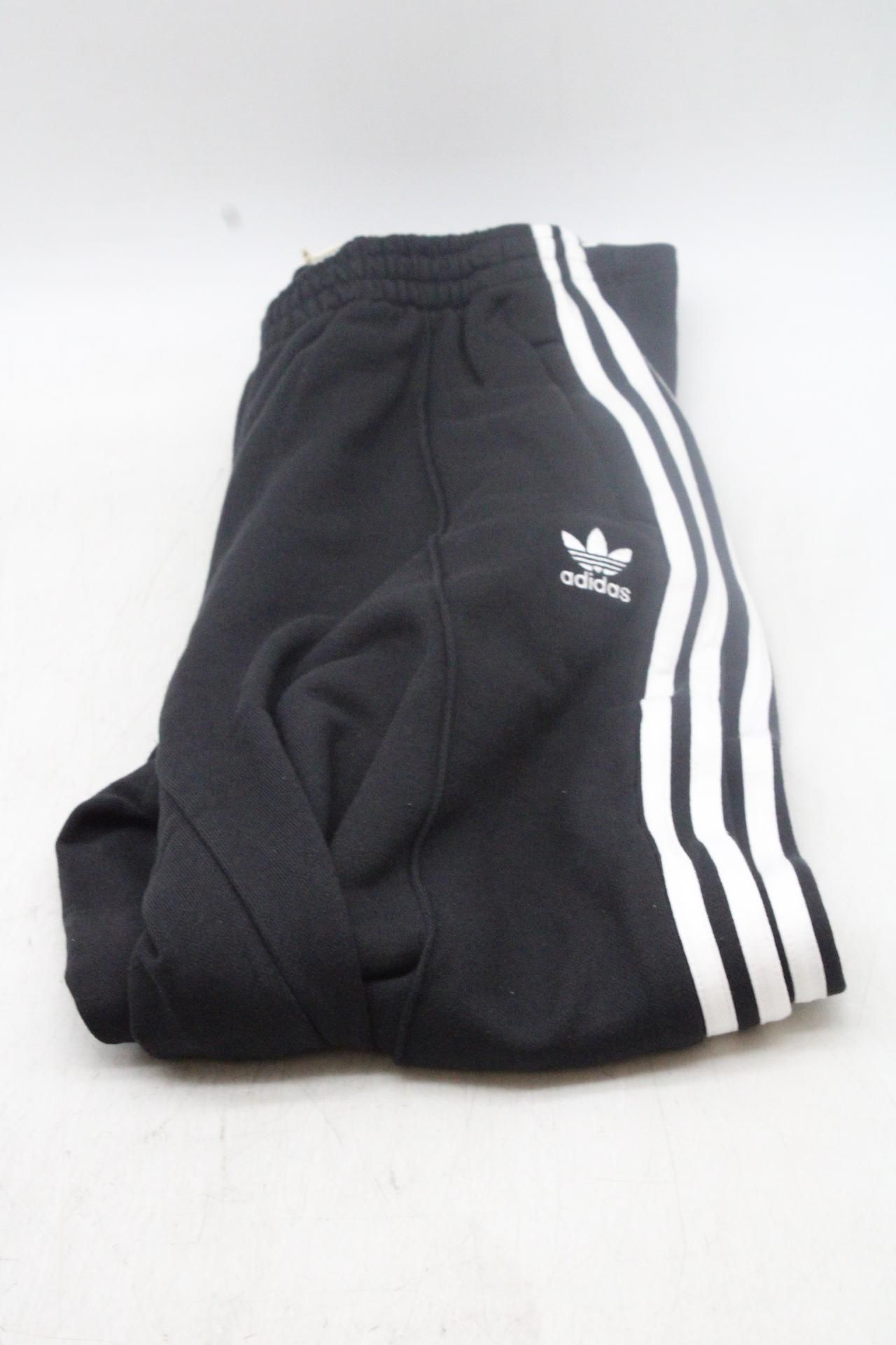 Adidas Originals Women's 3 Stripe Wide Leg Bottoms, Black/White, UK XS
