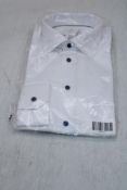 Eton Slim Fit Cotton Woven Shirt, White, Size 42/16.5
