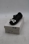 Charles & Keith Cece Satin Ruched Bow Sneakers, Black, Size 39. Box damaged