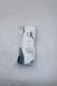 Two Packs Calvin Klein Men's Monogram Socks 4 Per Pack, White/Tea/Blue, UK 6-8