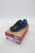 Ruka Women's Influence Running Trainers, Black/Blue, UK 4. Box damaged