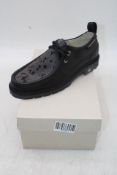 Duke & Dexter Lennon Cow Derby Leather Shoes, Black/Purple, Size 9. Box damaged