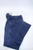 Paige Dion Inseam Cargo Pocket Flared Jeans, Blue, Size 27