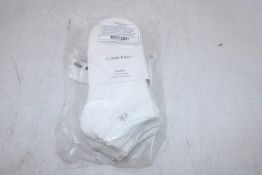 Two Packs Calvin Klein Men's Sneaker Socks Six Per Pack, White, Size 1 X UK 6-8, 1 X UK 9-11