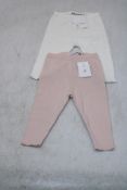 Two Bonpoint Calecon Bottoms, 1 White Age 3 Month, 1 X Pink Age 1 Month