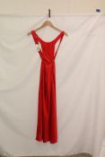 Claudie Pierlot Open Back Satin Maxi Dress, Red, Size 36