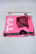 Four TYR Alliance Big Mesh Mummy Backpack, Pink/Black, 40L