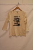Rabe Vintage Vibe Long Sleeve Top, Beige/Black, UK 14