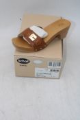 Scholl Leather Pescura Cameron Mid Clogs, Cognac, UK 6