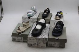 Five Boxes of Clarks Children's Assorted Shoes/Sandals to include 1x Dance Wish Black 9.5, 1x Baha B