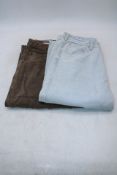Two Pairs Pull & Bear Baggy Fit Jeans to include 1x Brown, 1x Light Blue, All UK 34