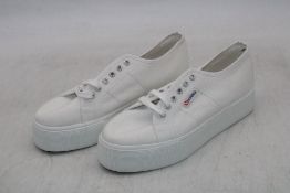 Superga Low Top Canvas Trainers, White, Size 42, No Box