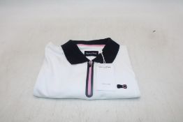Eden Park Polo Shirt, White/Pink/Navy, Size M