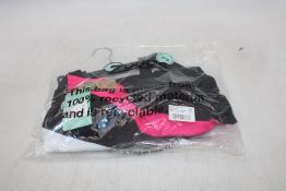 Three Zoggs Women's Wrap Panel Classicback Swimsuit, Black/Pink/White, Sizes 1x UK-10 1x UK-12 1x UK