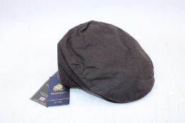 Two Failsworth Wax Flat Cap, Brown, Size 58cm