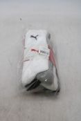Seven Packs of Puma Men's Regular Crew Socks to include 1x EU 43-46, 6x EU 39-42, White/Grey/Black,