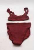 You Swim Aplamb High Waist Two Piece Swim Suit, Garnet, Size Stretch 1, UK 6-16