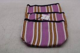 Three Maegen Pouch Hand Washable, Pink/Red Stripe
