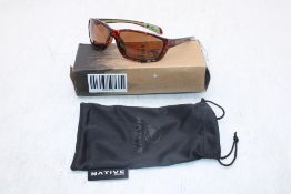 Native Kodiak Polarized Sunglasses, Brown, Maple Tort. Box damaged