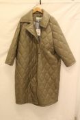 Ganni Quilted Recycled-Shell Coat, Fallen Rock, EU 42