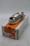 Timberland Women's Safari Dawn Backstrap Sandal, Gold Matallic, UK 3.5