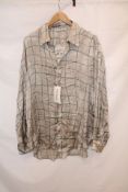 Acne Studios SHIR000901 Printed Button-Up Shirt, Pink/Grey, EU 50