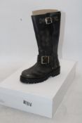 Allsaints Tay Biker Boots, Dark Brown, Size 37