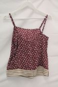 Marella Teodora Top, Burgundy/White, UK 10