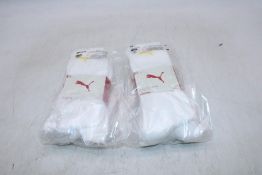 Puma 3 Pairs Per Pack Regular Crew Socks, White, Size UK 9-11