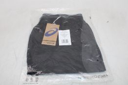 Three Asics 7 Inch Road Running Shorts, Black/Grey, Size L