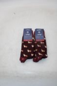 Ten Pairs of Corgi Dog Men's Socks, Burgundy, Size L