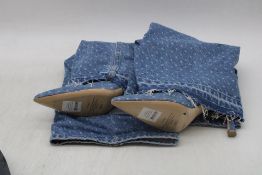 Custommade Anie Dotted Denim Boots Size 39, No Box, Some Marks to Sole. Used