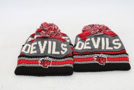 Four Devils Winter Beanie Pom Pom, Truered, Size Adult
