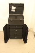 Stagiant Professional Makeup Trolley with Wheels, Black, Box Damage
