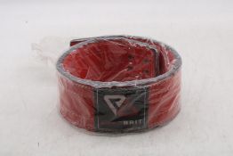 Six Euro Brit Powerlifting Belts, Red, Size RS