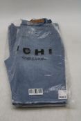 Ichi Wiggy Flared High Waist Fit Jeans, Blue, Size W27/L32