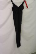 Left On Friday 27 Inch Plunge Playsuit, Jet Black, Size S
