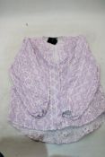 Maje Cosiry Striped Embroidered Cotton Blouse, Purple/White, Size 1