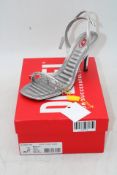 Diesel D Vina SDL Charm Strappy Leather Sandals, Metallic Silver, EU 40