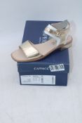 Caprice Low Heeled 978 Sandals, Gold Metal, UK 7.5