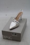 Charles & Keith Jessy Bow Slingback Pumps, White, Size 39