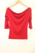 Isabella Vrana Silk Long Sleeve Top, Cherry, Size M