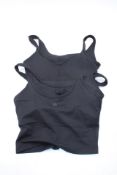 Two Align Label Cropped Top, Black, Size S