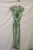 Farm Rio River Ride Jumpsuit, Green/White, Size S